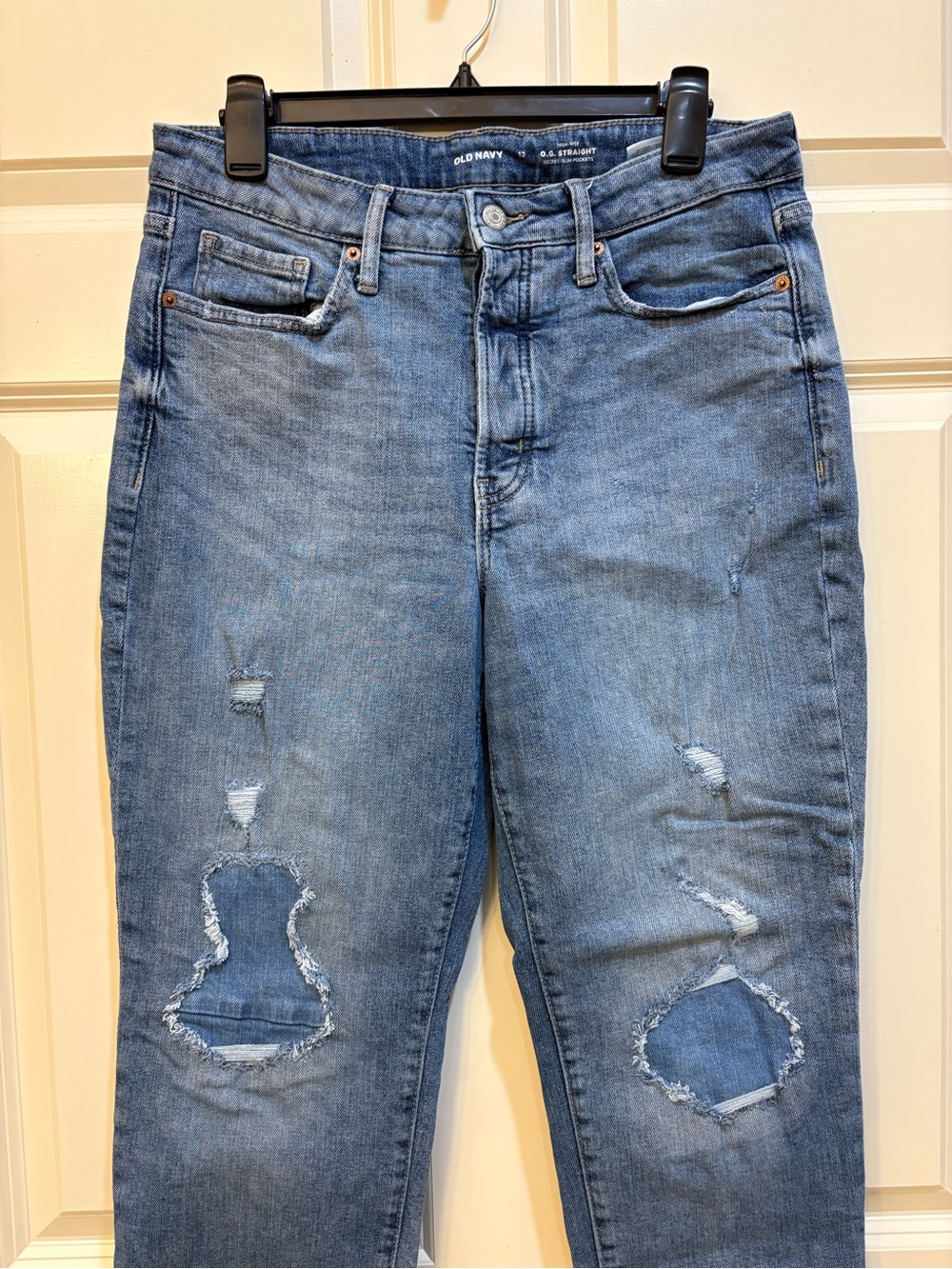 2 FOR $15 Old Navy O.G. Straight High-Rise Secret Slim Pockets Jeans Size 12 - Picture 3 of 9